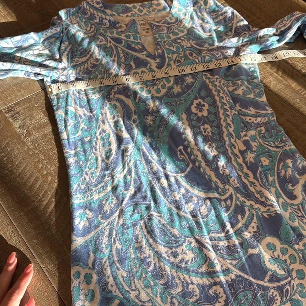 COOLIBAR oceanside tunic dress in aura blue summertime paisley - Picture 4 of 10
